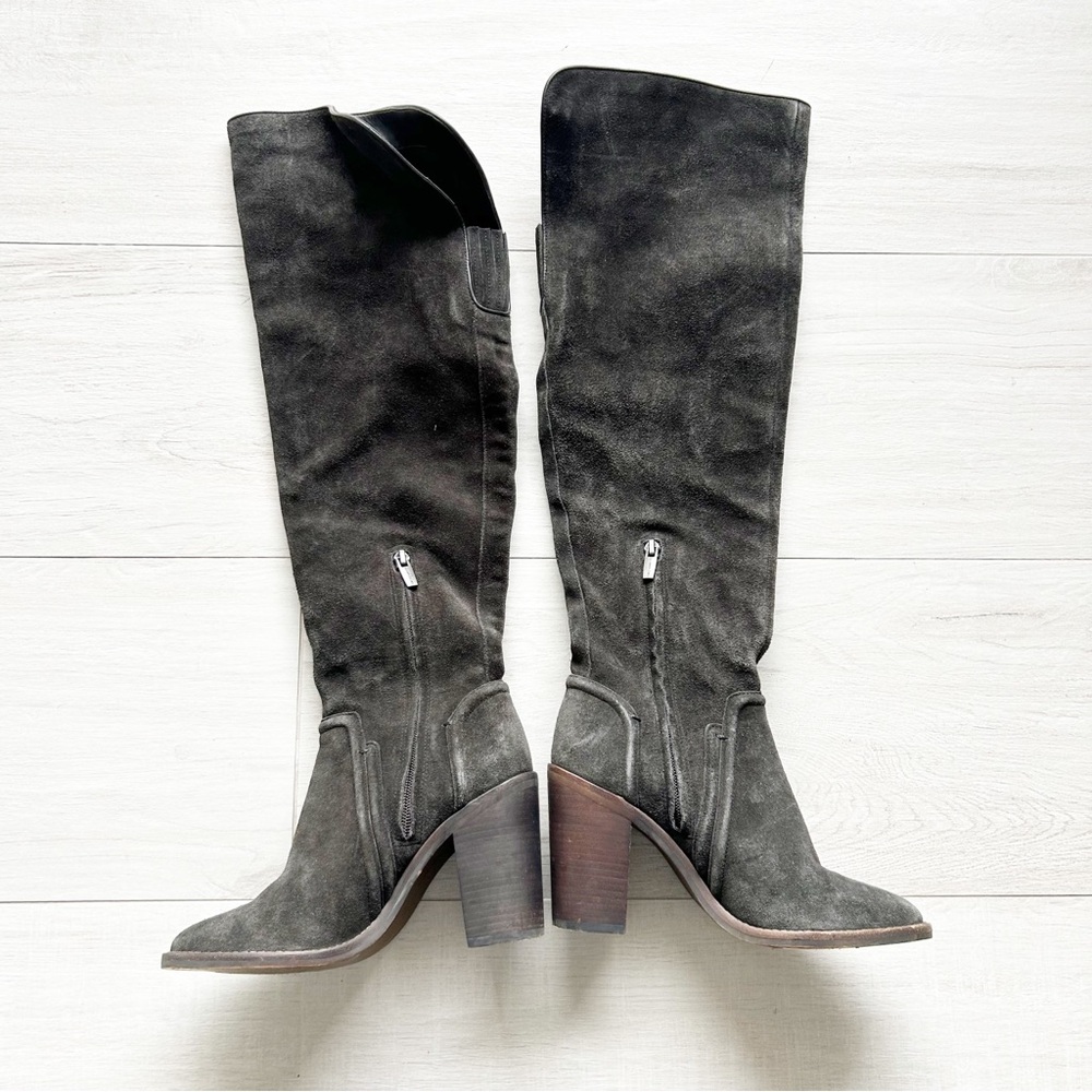 Vince Camuto Melaya Gray Suede OTK Over The Knee Boots Size 7 - Picture 5 of 7